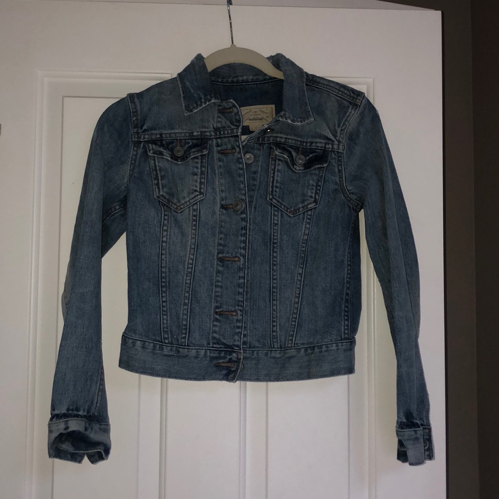 All saints distressed cropped denim jacket - US 2